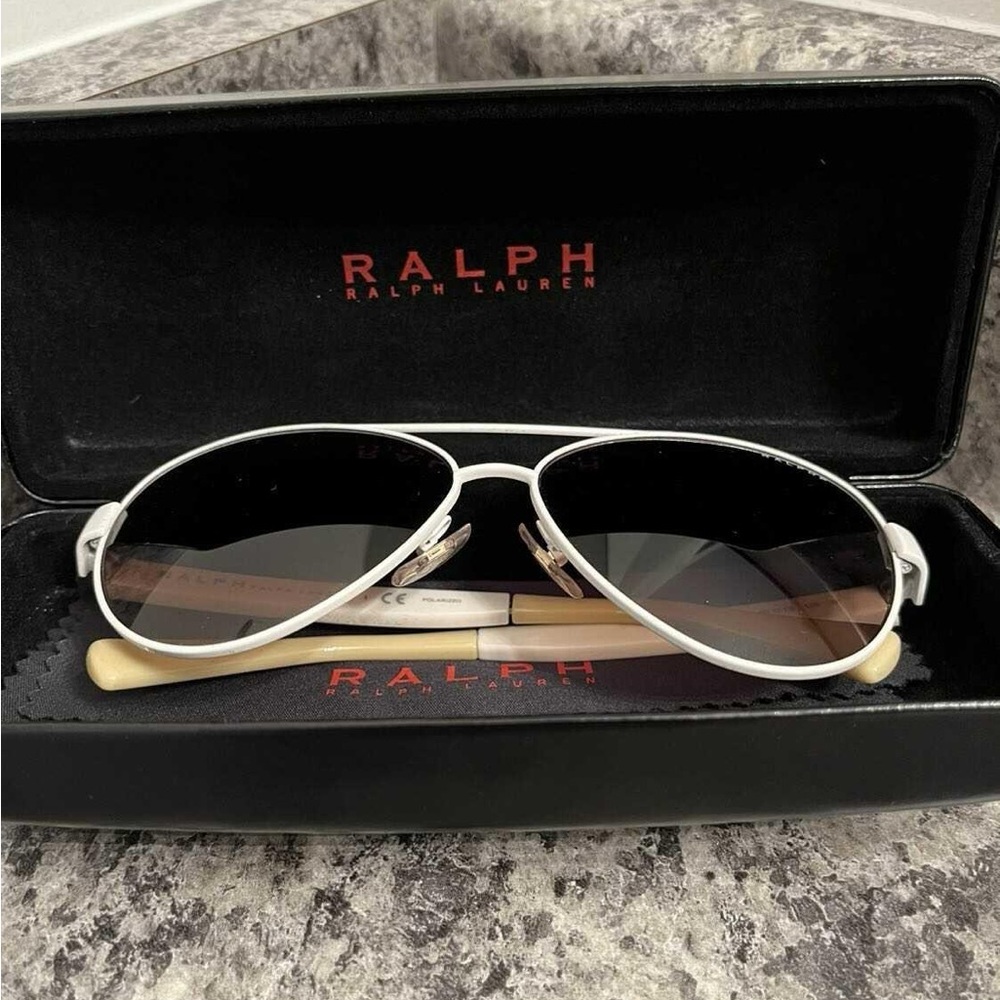 Ralph Lauren Black and White Aviator Sunglasses